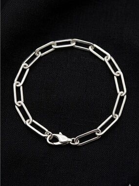J. Crew Silver Paperclip Chain Bracelet 2417
